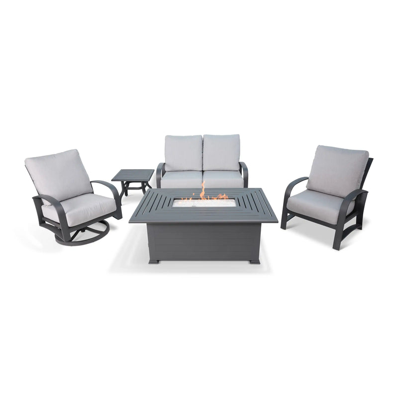 Wakefield 5 Piece Loveseat Firepit Chat Group - The Great Escape