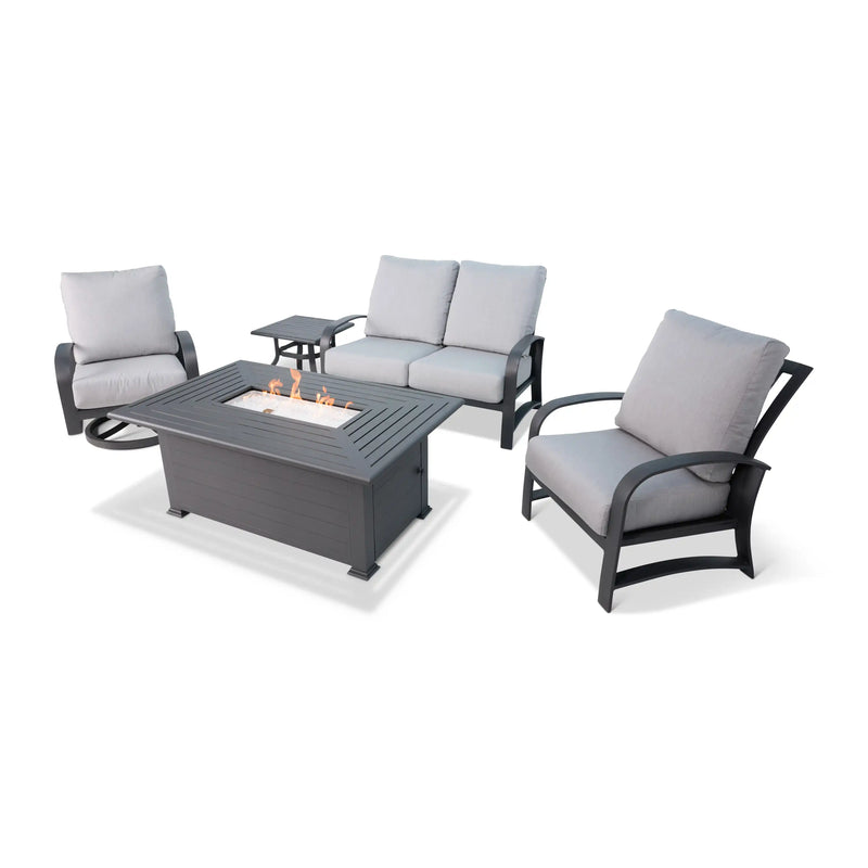 Wakefield 5 Piece Loveseat Firepit Chat Group - The Great Escape
