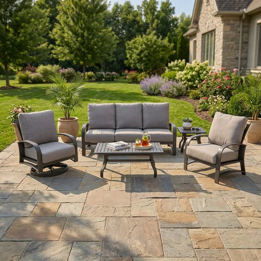 Wakefield 5 Piece Barbados Fog Sofa Chat Group - The Great Escape