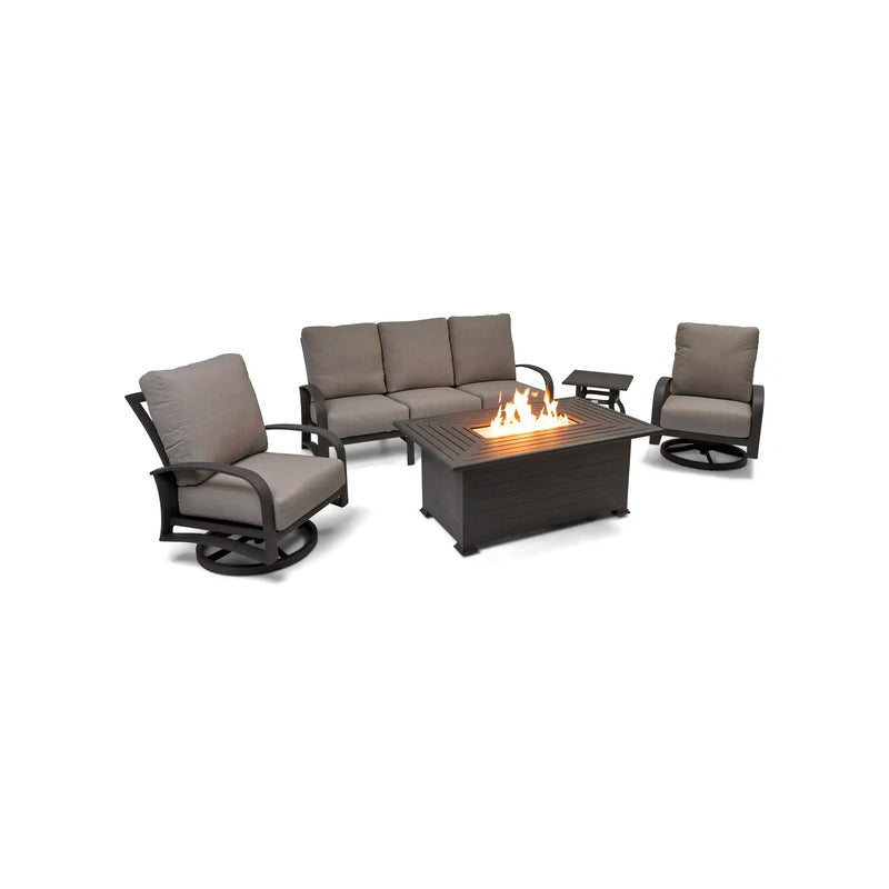 Wakefield 5 Piece Barbados Fog Sofa Firepit/Chat Group - The Great Escape