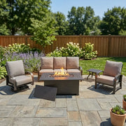 Wakefield 5 Piece Barbados Fog Sofa Firepit/Chat Group - The Great Escape