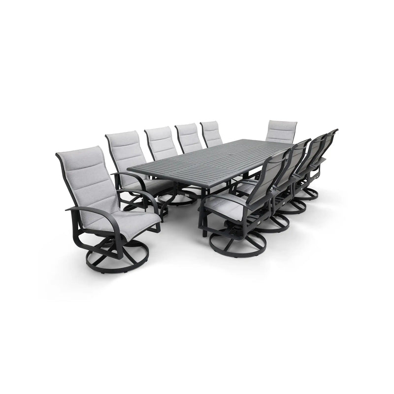 Wakefield 11 Piece Padded Sling Dining Group W/ 44"x112" Rect. Table - The Great Escape