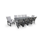 Wakefield 11 Piece Padded Sling Dining Group W/ 44"x112" Rect. Table - The Great Escape