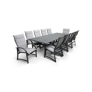 Wakefield 11 Piece Padded Sling Dining Group W/ 44"x112" Rect. Table - The Great Escape