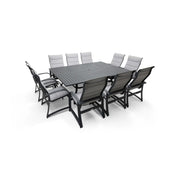 Wakefield 11 Piece Padded Sling Dining Group W/ 60"x84" Rect. Table - The Great Escape