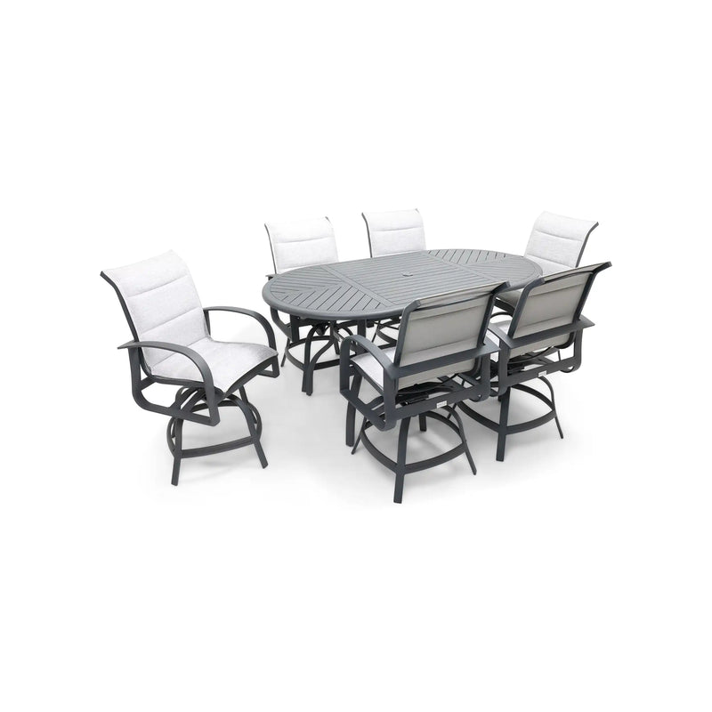 Wakefield 7 Piece Padded Sling Counter Height Group - The Great Escape
