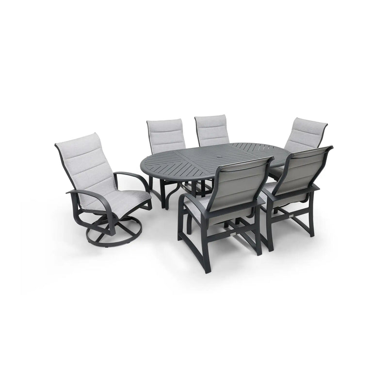 Wakefield 7 Piece Padded Sling Oval Dining Group - The Great Escape