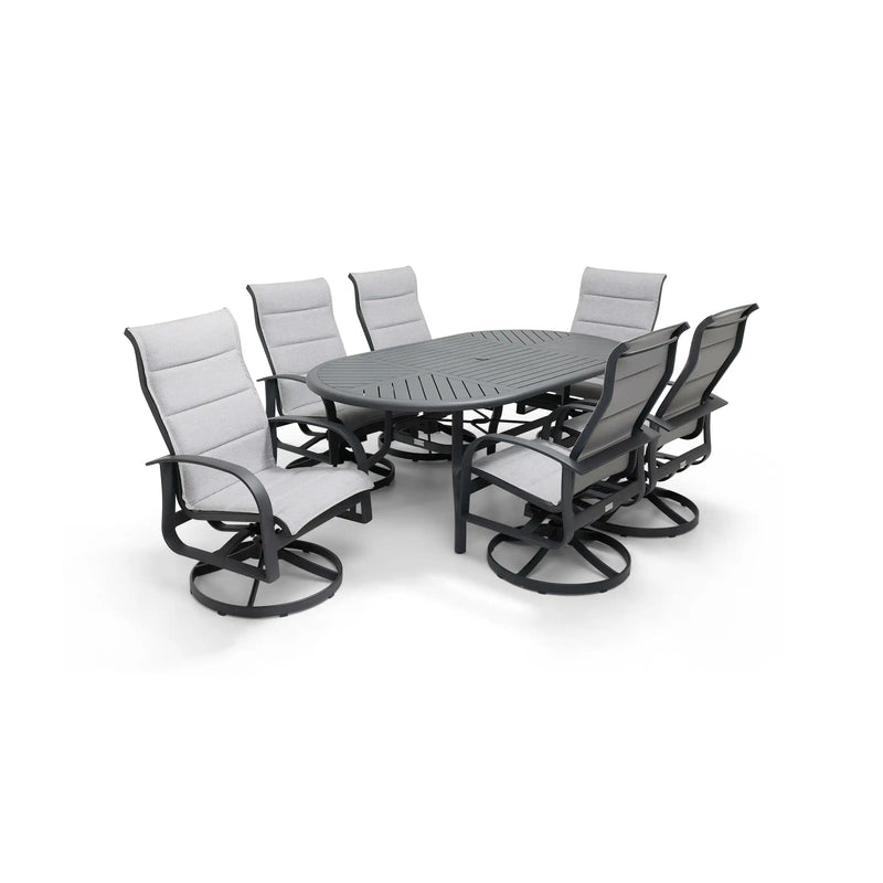 Wakefield 7 Piece Padded Sling Oval Dining Group - The Great Escape