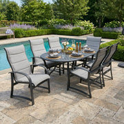 Wakefield 7 Piece Padded Sling Oval Dining Group - The Great Escape