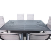 Wakefield 7 Piece Padded Firepit Dining Group With 2 Swivel Rockers - The Great Esacpe