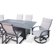Wakefield 7 Piece Padded Firepit Dining Group With 2 Swivel Rockers - The Great Esacpe