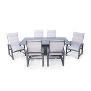 Wakefield 7 Piece Padded Dining Firepit Group - The Great Esacpe