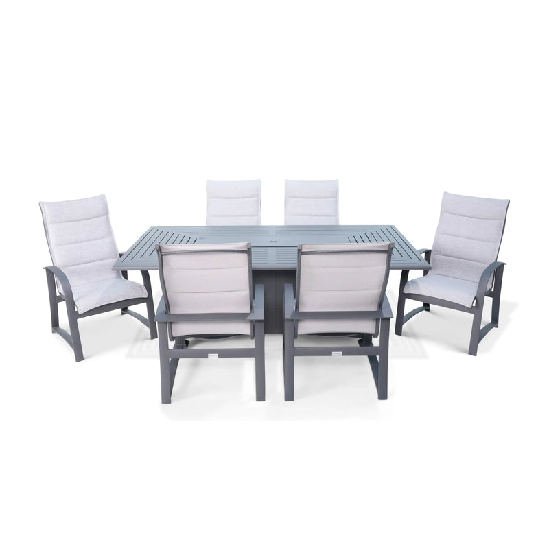 Wakefield 7 Piece Padded Dining Firepit Group - The Great Esacpe