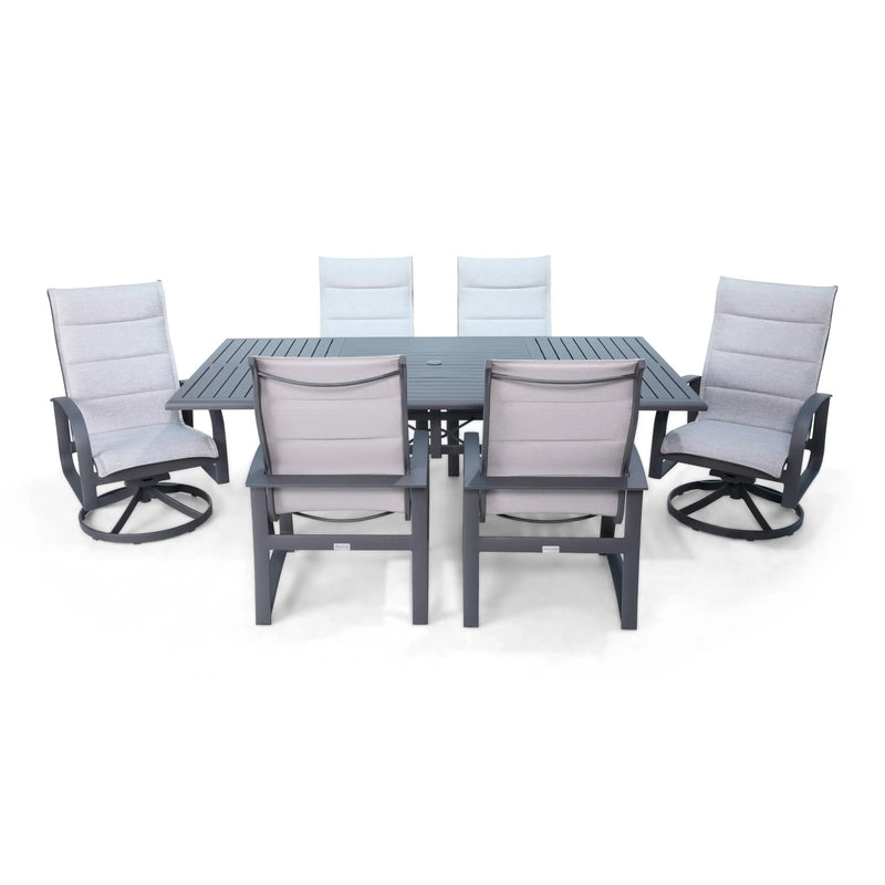 Wakefield 7 Piece Padded Dining Group With 2 Swivel Rockers - The Great Esacpe