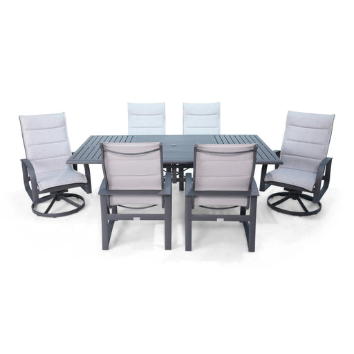 Wakefield 7 Piece Padded Dining Group With 2 Swivel Rockers - The Great Esacpe