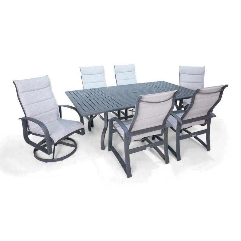 Wakefield 7 Piece Padded Dining Group With 2 Swivel Rockers - The Great Esacpe