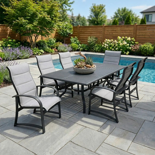 Wakefield 7 Piece Padded Sling Dining Group - The Great Escape