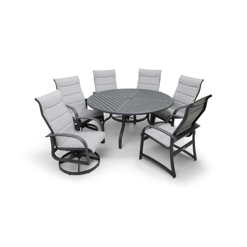 Wakefield 7 Piece Padded Sling Round Dining Group - The Great Escape