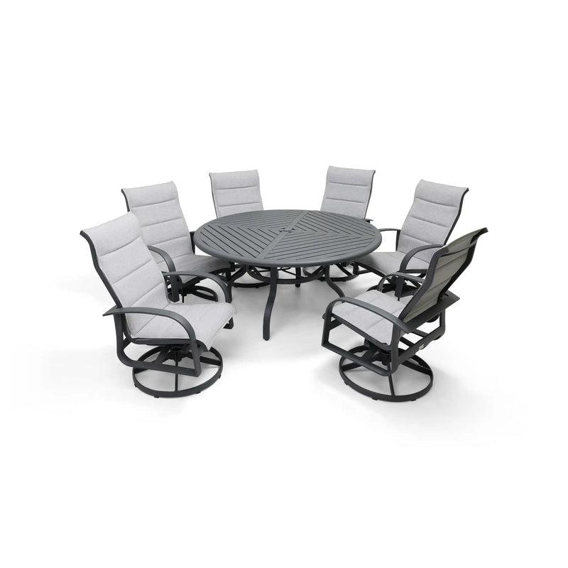 Wakefield 7 Piece Padded Sling Round Dining Group - The Great Escape