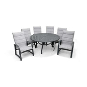 Wakefield 7 Piece Padded Sling Round Dining Group - The Great Escape