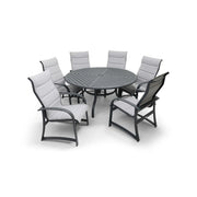 Wakefield 7 Piece Padded Sling Round Dining Group - The Great Escape