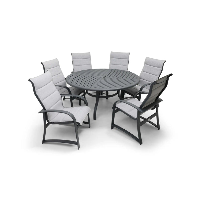 Wakefield 7 Piece Padded Sling Round Dining Group - The Great Escape