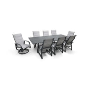 Wakefield 9 Piece Padded Sling Dining Group W/ 44"x112" Rect. Table - The Great Escape