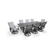 Wakefield 9 Piece Padded Sling Dining Group W/ 44"x112" Rect. Table - The Great Escape