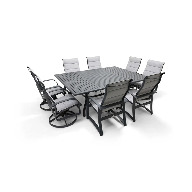 Wakefield 9 Piece Padded Sling Rectangle Dining Group - The Great Escape