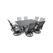 Wakefield 9 Piece Padded Sling Rectangle Dining Group - The Great Escape