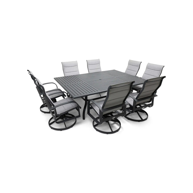 Wakefield 9 Piece Padded Sling Rectangle Dining Group - The Great Escape