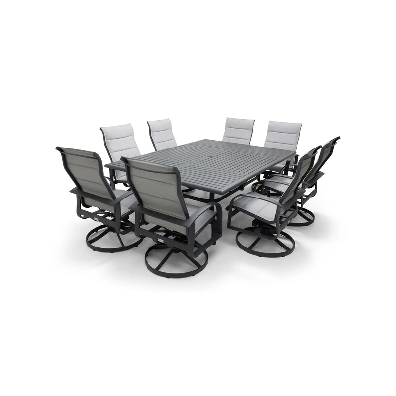 Wakefield 9 Piece Padded Sling Rectangle Dining Group - The Great Escape