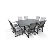Wakefield 9 Piece Padded Sling Rectangle Dining Group - The Great Escape