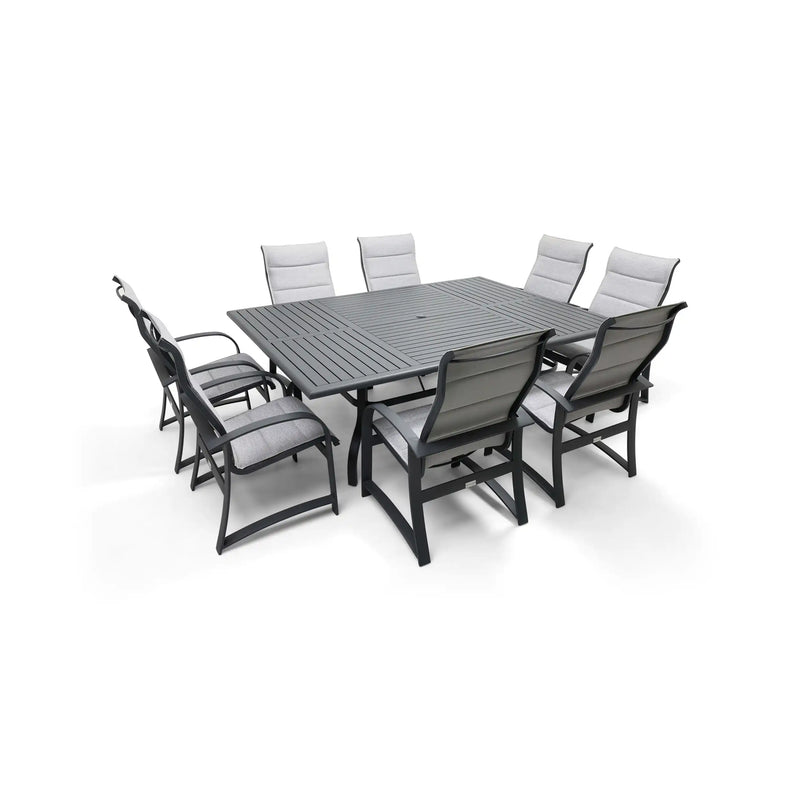 Wakefield 9 Piece Padded Sling Rectangle Dining Group - The Great Escape
