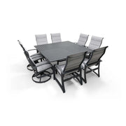 Wakefield 9 Piece Padded Sling Square Dining Group - The Great Escape