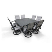 Wakefield 9 Piece Padded Sling Square Dining Group - The Great Escape