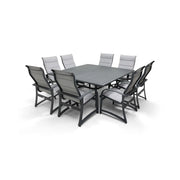 Wakefield 9 Piece Padded Sling Square Dining Group - The Great Escape