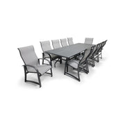 Wakefield 11 Piece Sling Dining Group W/ 44"x112" Rect. Table - The Great Escape