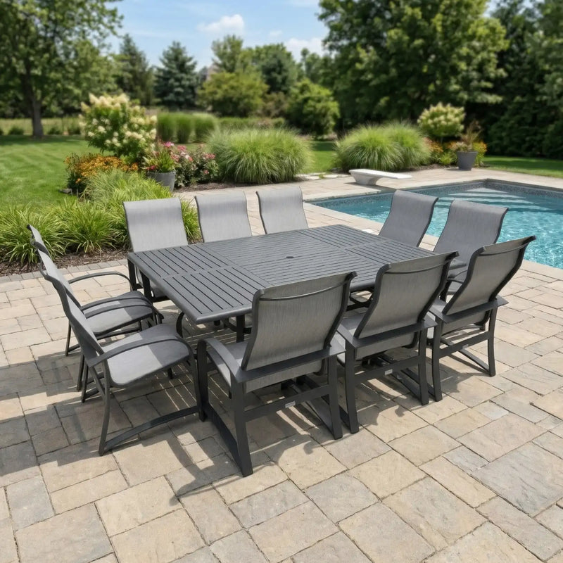 Wakefield 11 Piece 60"x84" Rect. Table Sling Dining Group - The Great Escape