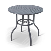 42 Inch Round Graphite Farnham Slat Bar Height Table - The Great Escape