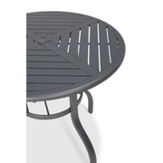 42 Inch Round Graphite Farnham Slat Bar Height Table - The Great Escape