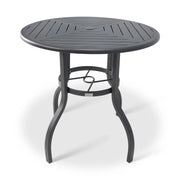 42 Inch Round Graphite Farnham Slat Bar Height Table - The Great Escape