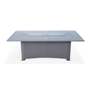 44x84 Inch Rectangle Firepit Graphite Farnham Slat Table - The Great Escape