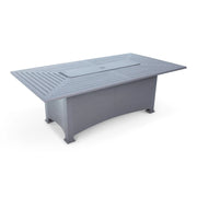 44x84 Inch Rectangle Firepit Graphite Farnham Slat Table - The Great Escape