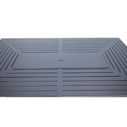 44x84 Inch Rectangle Firepit Graphite Farnham Slat Table - The Great Escape