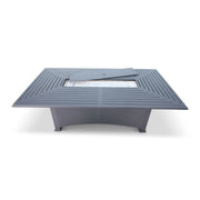 44x84 Inch Rectangle Firepit Graphite Farnham Slat Table - The Great Escape