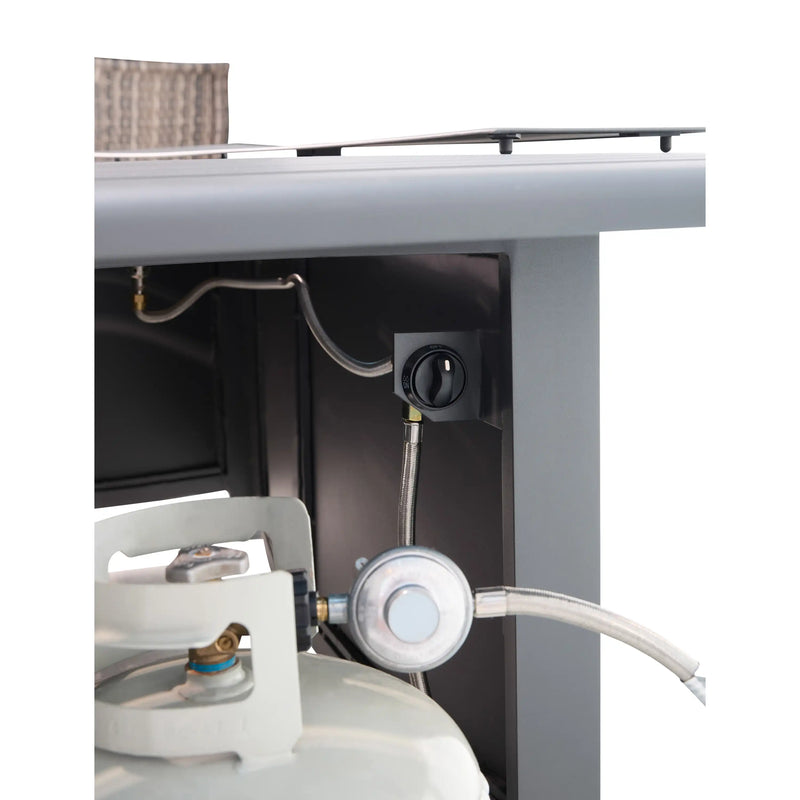 44x84 Inch Rectangle Firepit Graphite Farnham Slat Table - The Great Escape