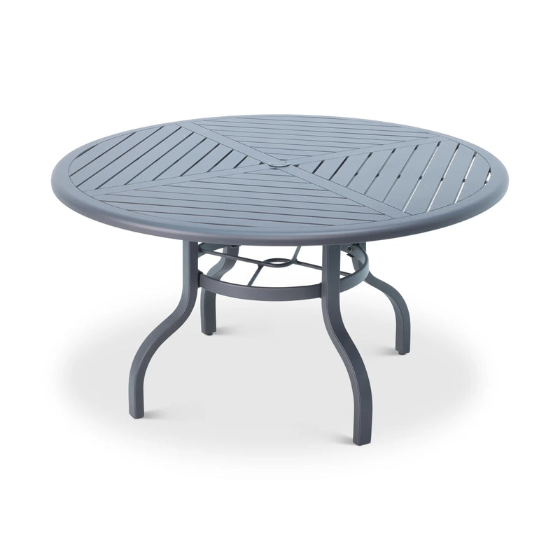 54 Inch Round Graphite Farnham Slat Table - The Great Escape