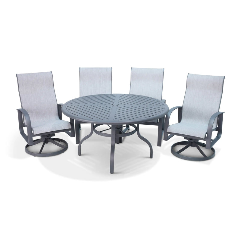 Wakefield 5 Piece Sling Dining Group With 2 Swivel Rockers - The Great Escape