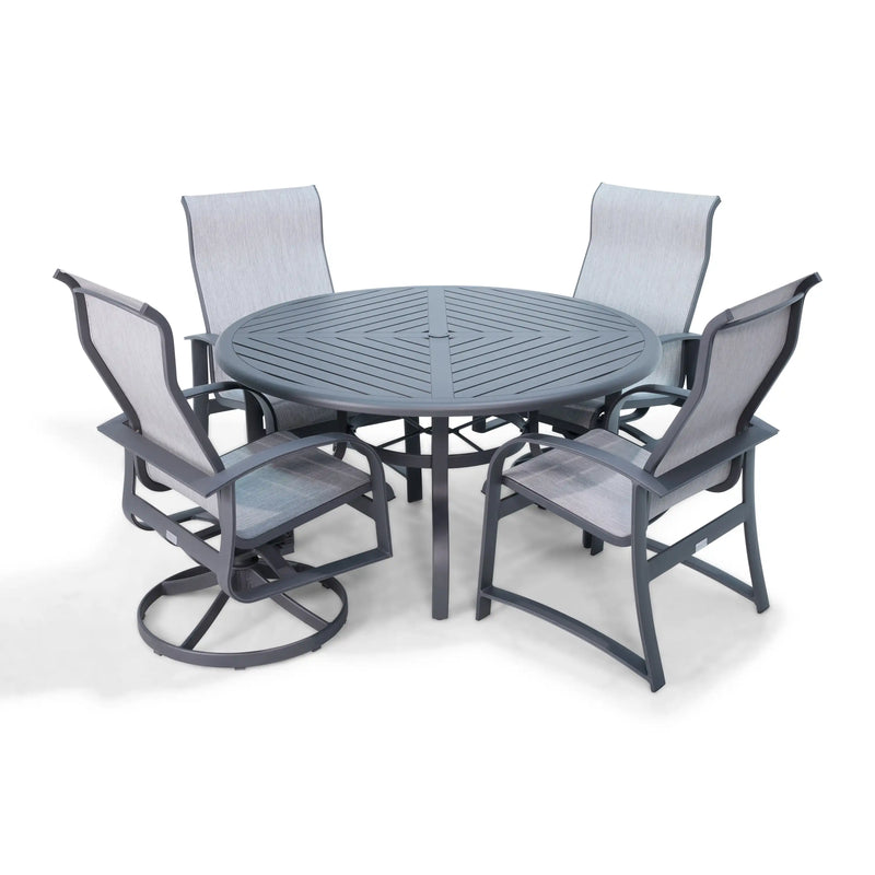 Wakefield 5 Piece Sling Dining Group With 2 Swivel Rockers - The Great Escape